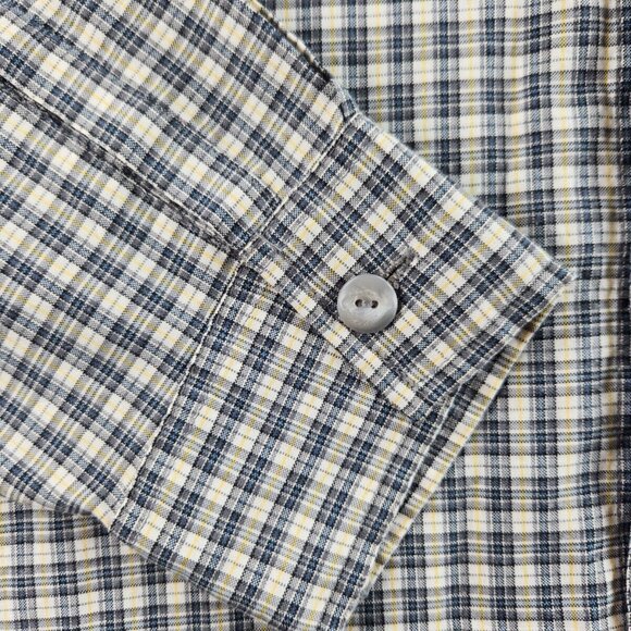 Quiksilver Long Sleeve Button Up Shirt Men Green Plaid Size XL Polyester Cotton - Picture 4 of 16